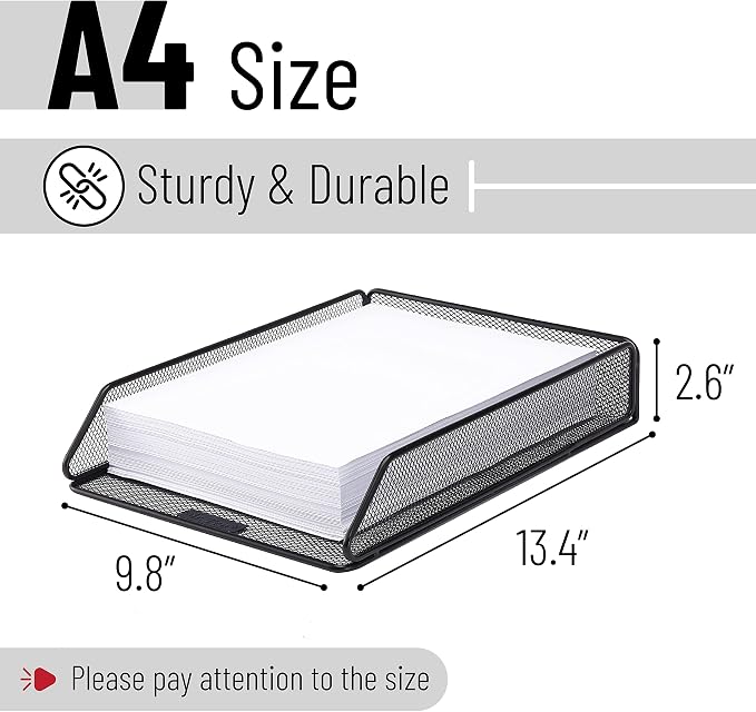 Mr. Pen- Mesh Desk Organizer, Single Tray Desktop Organizer | Letter Tray Desk Organizer, File Organizer for Desk, Paper Organizer for Desk, File Holder, Paper Tray Organizer, Letter Tray