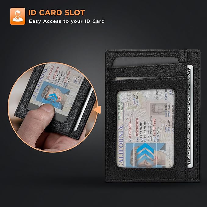 SERMAN BRANDS RFID Blocking Slim Minimalist Mens Front Pocket Wallet. Thin Card Holder. Full Grain Leather Wallets for Men