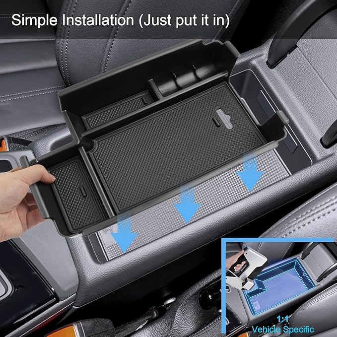 Center Console Organizer for Audi A4 (2017-2024), for Audi A5 (2017-2024), Durable ABS Plastic &Anti-slip Rubber Console Tray Insert Coin Container 2024 A4/A5 Accessories