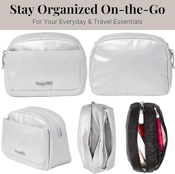 Baggallini Women's Pocket Cosmetic - Lightweight Bag - Travel Essentials Makeup Organizer