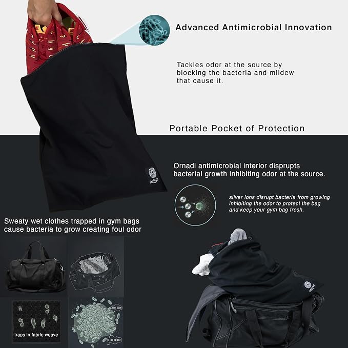 Waterproof Sweaty Clothes Bag Antimicrobial Wet Dry Pouch Inhibits Bacteria & Smelly Odor from Dirty Sport Laundry & Swimsuits for Fresh Gym Bag & Travel Luggage 14.5 X 17 inch Eco Made In USA
