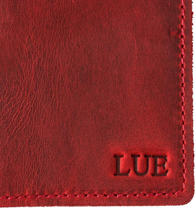 PEGAI Personalized Leather Passport Holder Cover Wallet Travel Essentials | 100% Soft Touch Rustic Travel Wallet Case, International Travel Must Haves | DeKalb (Rose Red)