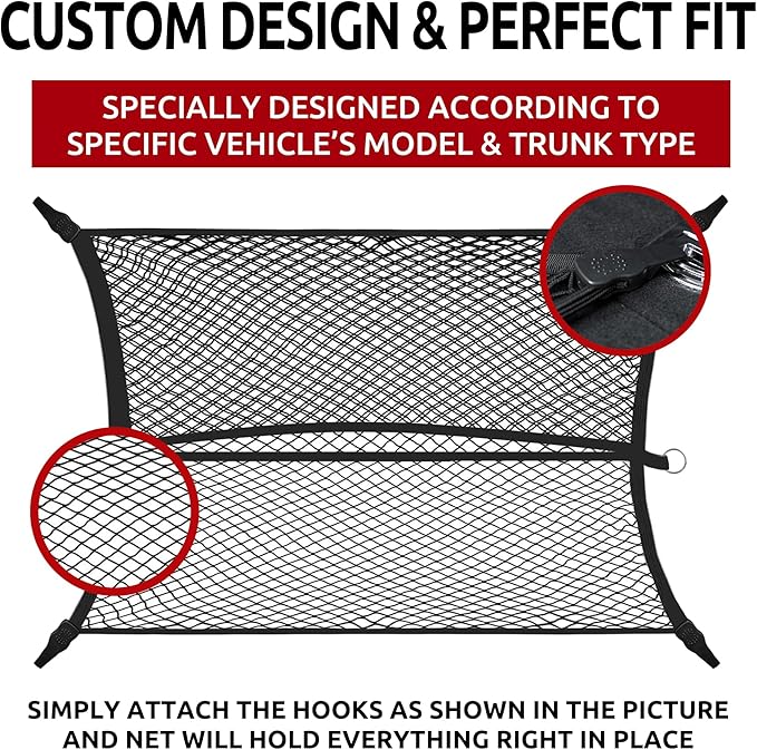 Floor Style Automotive Elastic Trunk Mesh Cargo Net for Audi TT TTS 1999-2023 - Car Accessories - Trunk Organizer and Storage - Cargo Net for Coupe