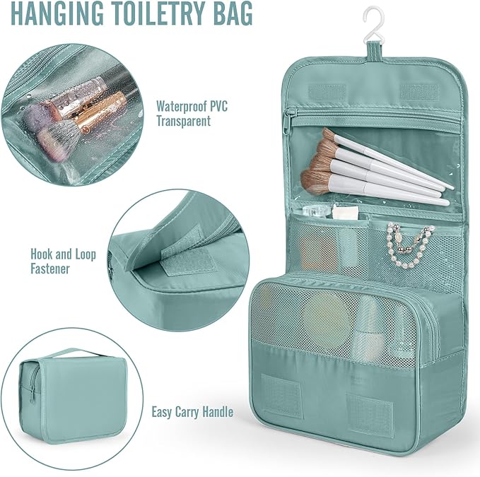 Veken 8 Set Packing Cubes for Travel Essentials, Suitcase Organizer Bags in 4 Sizes, Carry-On Luggage Accessories with Large Laundry & Hanging Toiletry Bag, Must-Have for Airplane, Road Trip & Camping