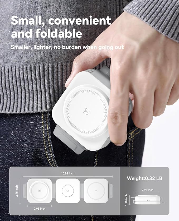 2Pack 3 in 1 Charging Station for Apple Multiple Devices Foldable Magnetic Fast Wireless Charger Dock, Travel Charging Pad for iPhone 17 16 15 14 13 12 Series Apple Watch Series & AirPods 4/3/2/Pro