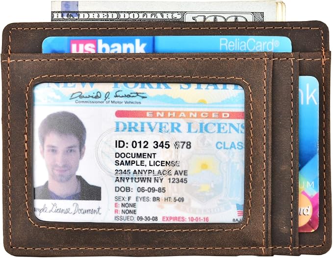 kinzd Slim Wallet RFID Front Pocket Wallet Minimalist Secure Thin Credit Card Holder