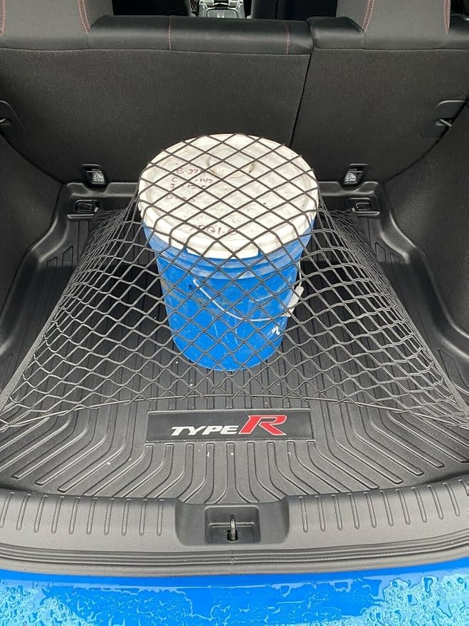 Rear Trunk Organizer Cargo Net for Honda Civic 2017-2023 - Floor Style Cargo Net for Hatchback-Premium Mesh Elastic Car Trunk Organizer Vehicle Carrier Storage - Compatible with Civic