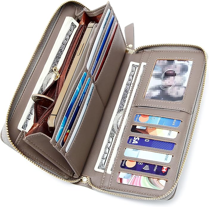 GEEAD Custom Design Wristlet Wallets for Women PU Leather RFID Blocking Wallet