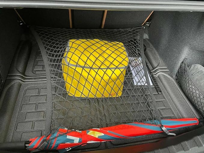 Rear Trunk Organizer Cargo Net for BMW 3-Series 1999-2026 – Floor Style Cargo Net for Sedan – Premium Mesh Car Trunk Organizer Vehicle Carrier Storage – Compatible with 3-Series