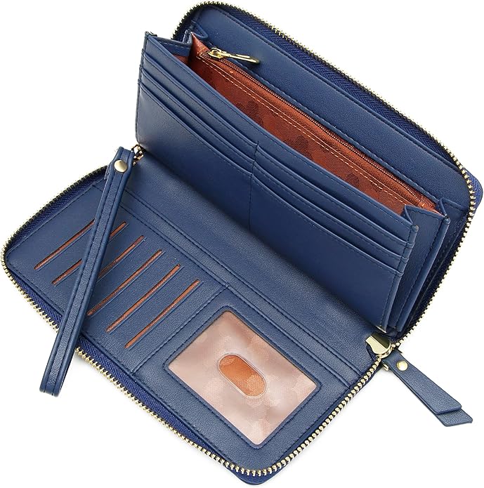 GEEAD Custom Design Wristlet Wallets for Women PU Leather RFID Blocking Wallet