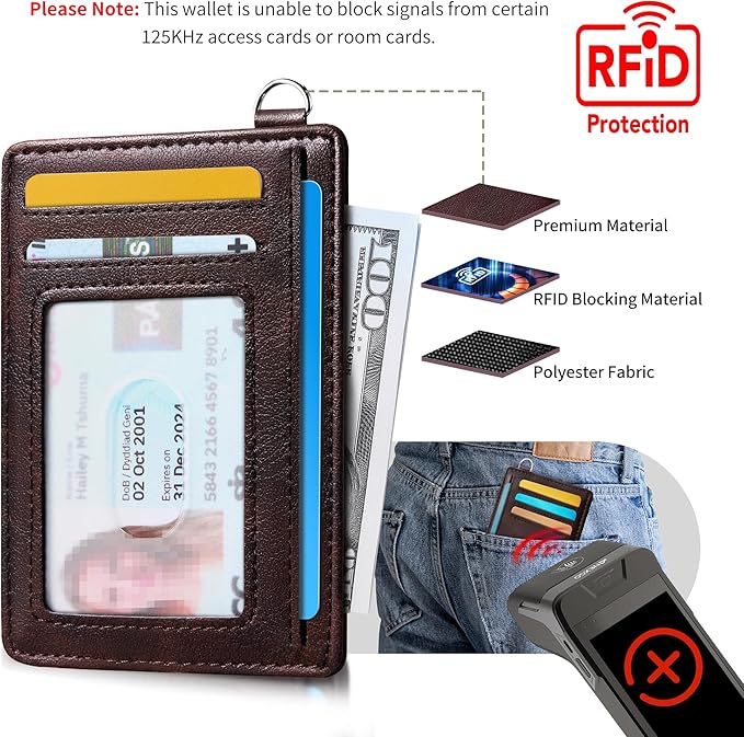 Mayski Slim Wallet, Credit Card Holder for Women, Minimalist Front Pocket RFID Blocking Card Cases, Small Wallet Women Men(MF Brown)