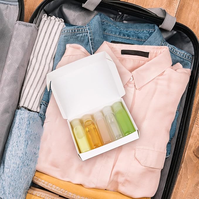 Travel Bottles for Toiletries 5 Pack 2oz TSA Approved Squeezable Travel Size Containers Leak-proof Shampoo and Conditioner Bottles Refillable Plastic Squeeze Bottle(Clear)