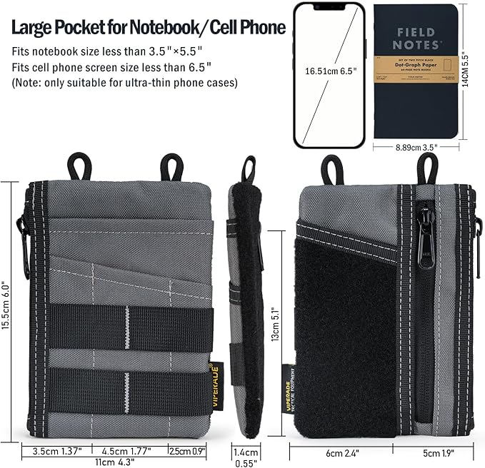 VIPERADE VE16 EDC Pouch, EDC Organizer for Men - Pocket Organizer Multitool Pouch Wallet for EDC Gears