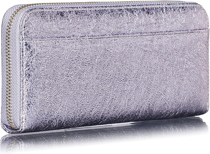 VOICE Align type Long wallet Leather made by NEW LIFE in Italy Cowhide ART.Chic Women's Elegant and easy to use Vertical card case In gift box (Purple)