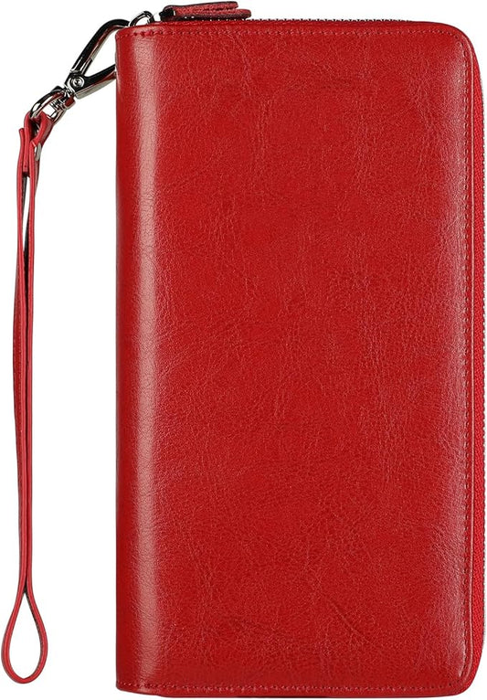Lavemi Small Compact Women Wallet RFID Blocking Genuine Leather Bifold Purse with ID Windows