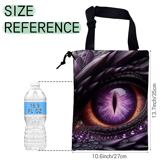 Purple Dragon Eye Car Trash Bag,Hanging Drawstring Car Garbage Bag,Waterproof Canvas Car Back Seat Organizer with Adjustable Buckle,for Vehicles,SUVs,Camping,Road Trips