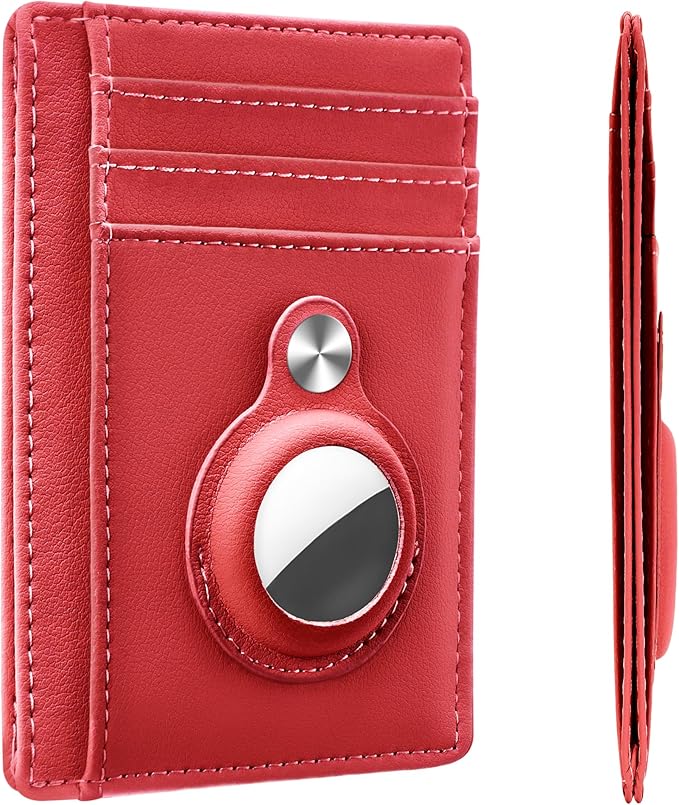 Hawanik Slim Minimalist Front Pocket Air Tag Wallet, RFID Blocking Card Holder Wallet with Airtag Holder