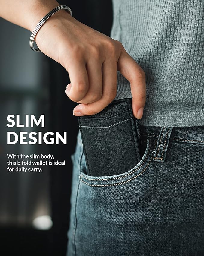 VULKIT Men's Slim Wallets Pop Up Card Holder RFID Blocking Metal Wallet Minimalist Design Holds Up to 11 Cards