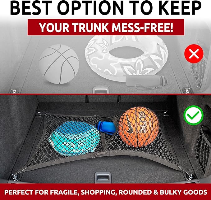 Floor Style Automotive Elastic Trunk Mesh Cargo Net for Porsche Macan 2015-2025 - Premium Trunk Organizers and Storage - Luggage Net for SUV