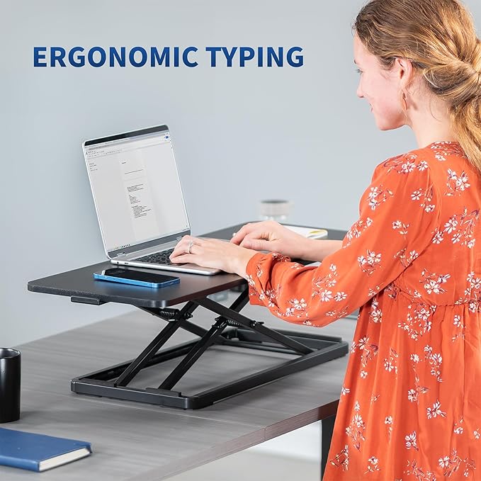 VIVO Single Top 30 inch Scissors Lift Keyboard and Mouse Riser, Height Adjustable Laptop Desk, For Ergonomic Sit Stand Workstations, Black, DESK-V030A