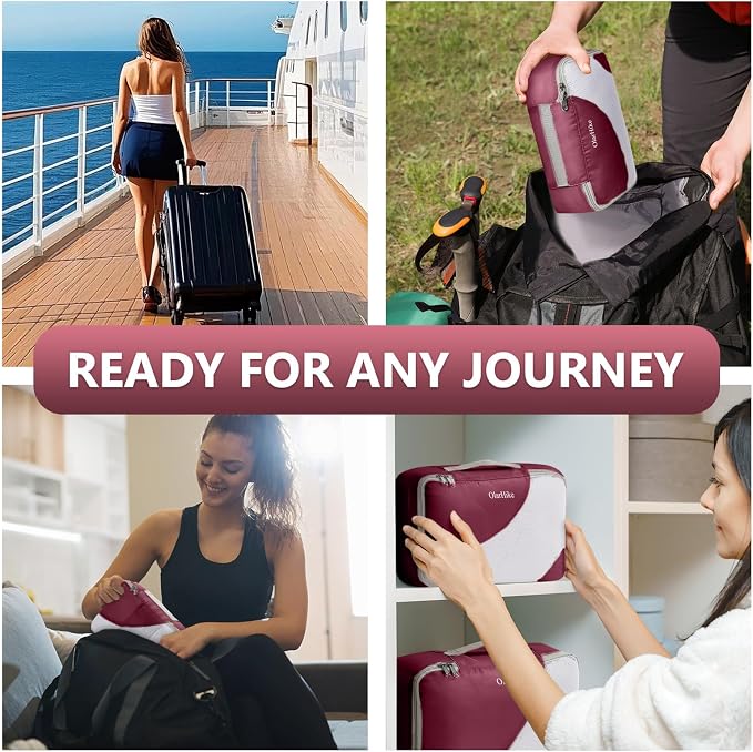 8 Set Packing Cubes for Travel, Gifts for Women Mom,Anti-Tearing Suitcase Organizer,OlarHike Vacation Essentials & Accessories for Cruise Ship
