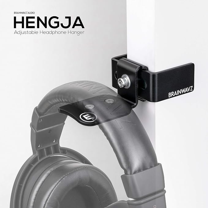 BRAINWAVZ Hengja - The Desk Headphone Stand Hanger Mount, All Metal, Rotatable Mount, PC & Gaming Headset Holder