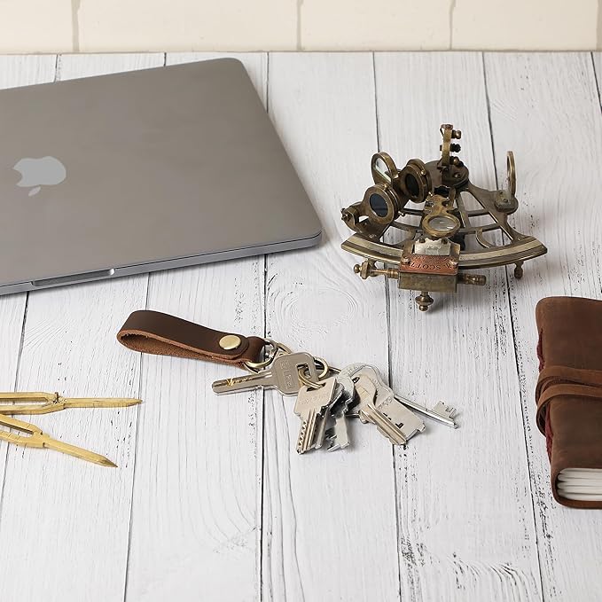 Genuine Leather Keychain with Belt Loop - Key Case Leather Tactical HK EDC Clip Fob Keychain Leathers Key Holder