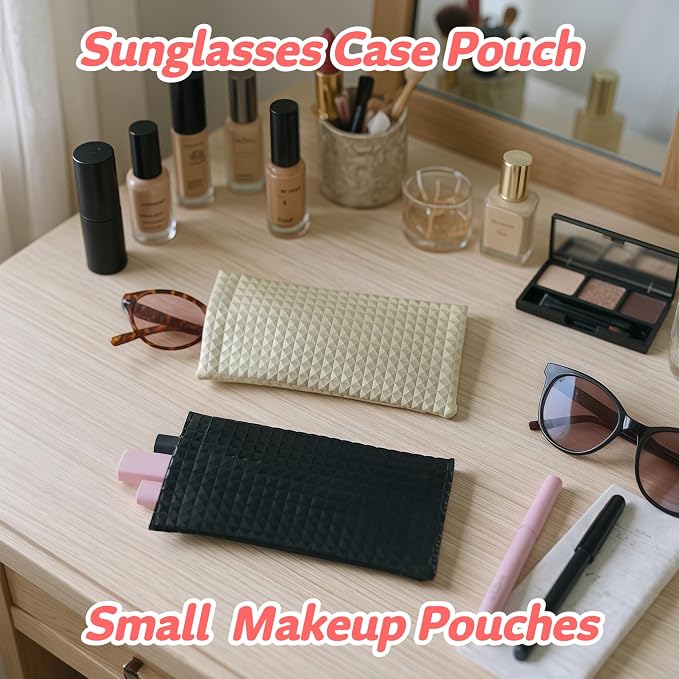 6 Pack 2 Sizes Small Makeup Pouches, Cute Snap Closure Purse Pouches, Faux Leather Coin Purse for Women, Mini Travel Organizer for Cosmetics Sunglasses Cash Cards Lip Gloss Lipstick.