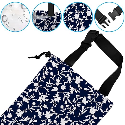 Car Trash Bag Trendy Floral Car Garbage Bag Hanging Car Trash Can for Back Seat with Drawstring