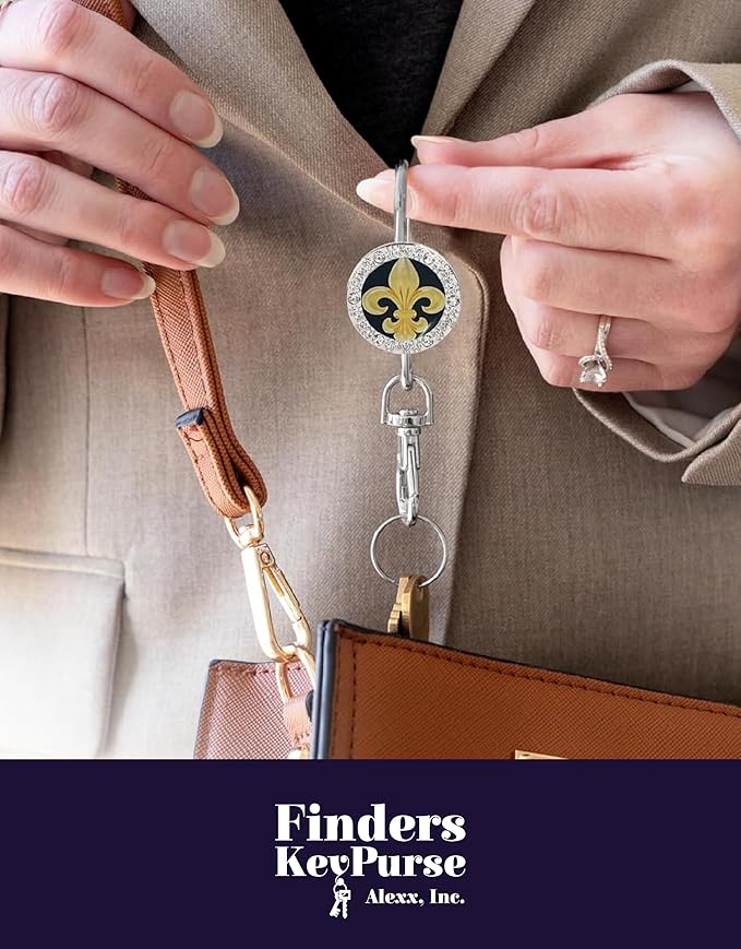 Women’s Bag Charm Key Finder, Car Keychain Hook, Cute Purse Organizer & Tote Bag Accessories, Gifts for Mom - Bling