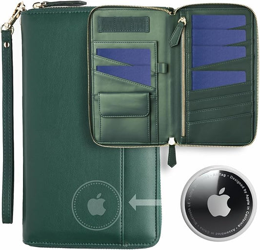 Travel Document Organizer - RFID Passport Wallet Case Family Holder Id Wristlet