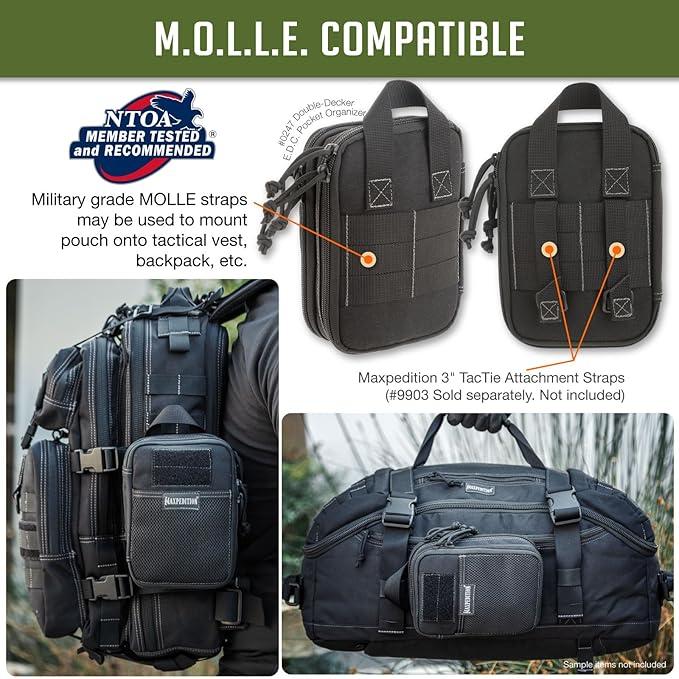 MAXPEDITION Double-Decker Pocket Organizer, Tactical Tool Pouch for Organization, EDC Pouch for Everyday Carry