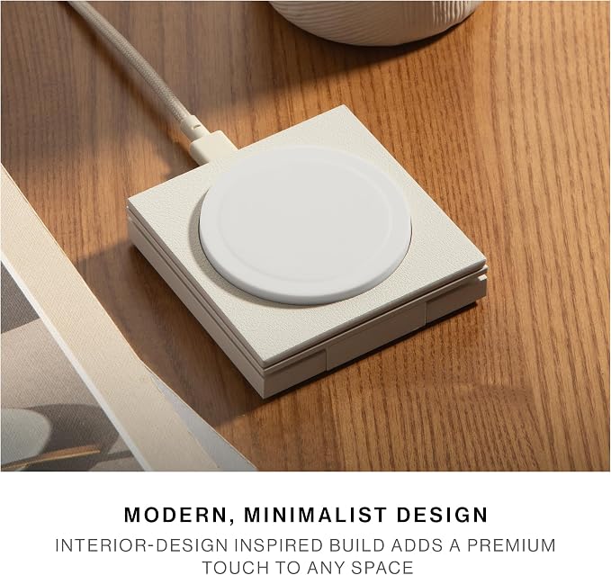 Native Union Rise Magnetic Wireless Charger – Qi2 Certified & MagSafe Compatible – Foldable Charging Pad & Stand for iPhone Air, 17 & Other Qi-Compatible Devices – Up to 15W Fast-Charging (Sandstone)