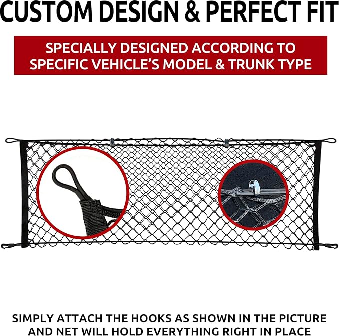 Envelope Style Automotive Elastic Trunk Mesh Cargo Net for BMW X3 Accessories 2017-2025 - Premium Trunk Organizers and Storage - Luggage Net for Crossover - Best Car Organizer for BMW X3