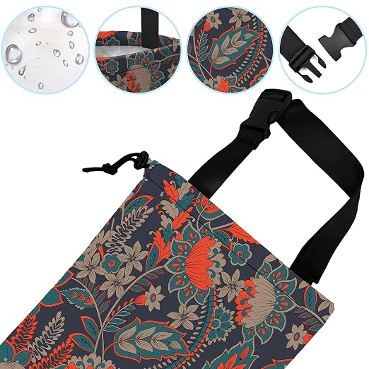 Car Trash Bag Hanging Luxury Paisley Flowers Car Trash Can Waterproof Garbage Bag Hanging for Car Back Seat
