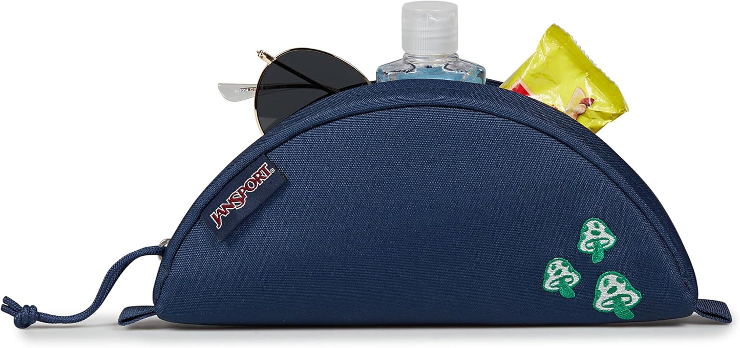 JanSport Luna Blue Compact Minimalist Semicircular Pouch