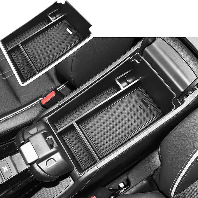 EDBETOS 2026 HRV Center Console Organizer Compatible with 2023 2024 2025 2026 Honda HR-V EX/EX-L/LX/SE/Sport/Touring ABS Plastic Armrest Box Insert Tray Secondary Storage Pallet Accessories, Black
