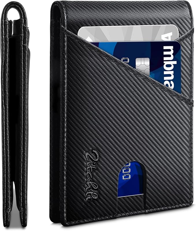 Zitahli Bifold Wallets for Men - Slim RFID Leather Credit Card Holder for 6-11 Cards, Minimalist Thin Wallet with ID Window & Cash Slot,Front Pockt Carteras Para Hombres, Birthday Gifts for Men | Slim, RFID Blocking, Premium, Front Pocket, Gift Box, Le...