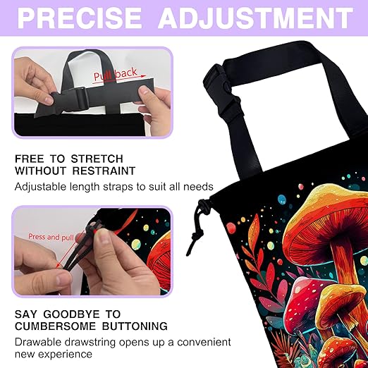 Car Trash Bag Hanging Colorful Mushrooms Car Trash Can for Back Seat Waterproof Car Trash Bin with Adjustable Straps and Drawstring for Car Accessories Vehicle Travelling Camping