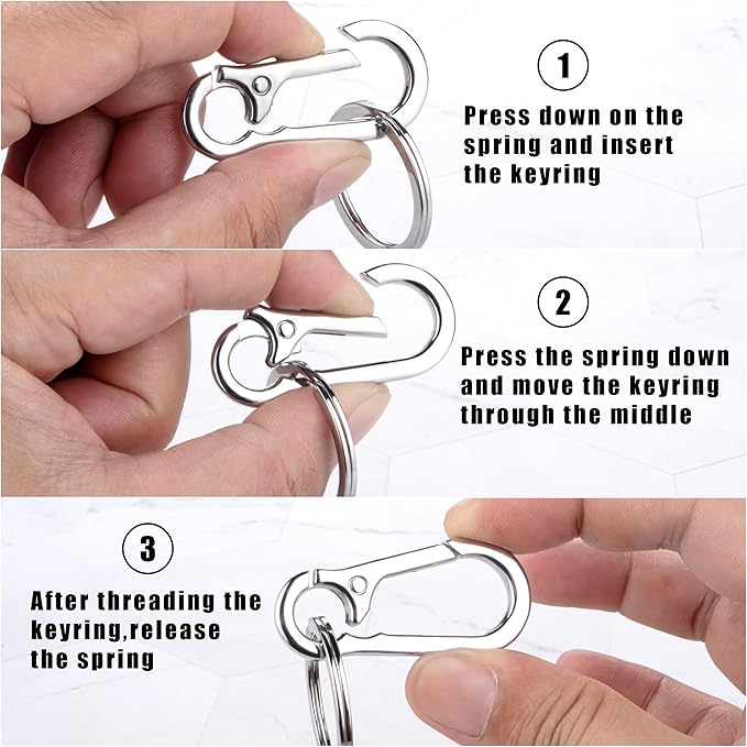 Wikavanli Metal Keychains Keyring Key Chain Ring Clip Holder Organizer for Home Car Keys Key Finder Women Men