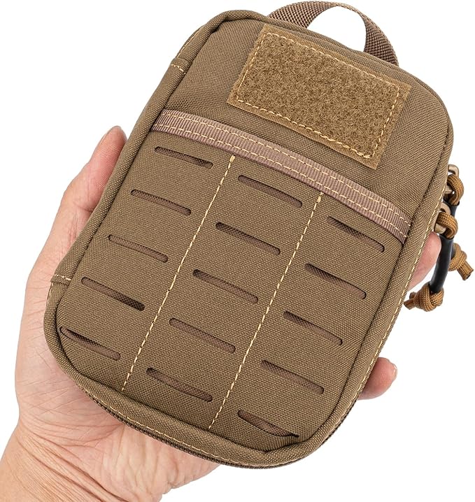 Mini Pocket Organizer for Men EDC Gear Storage Pouch Belt/MOLLE-Compatible 6" x 4" x 1.5" Micro Nylon Bag for Multitools Flashlight Knife Pen Field Notebook Tactical Survival Outdoor Gadget