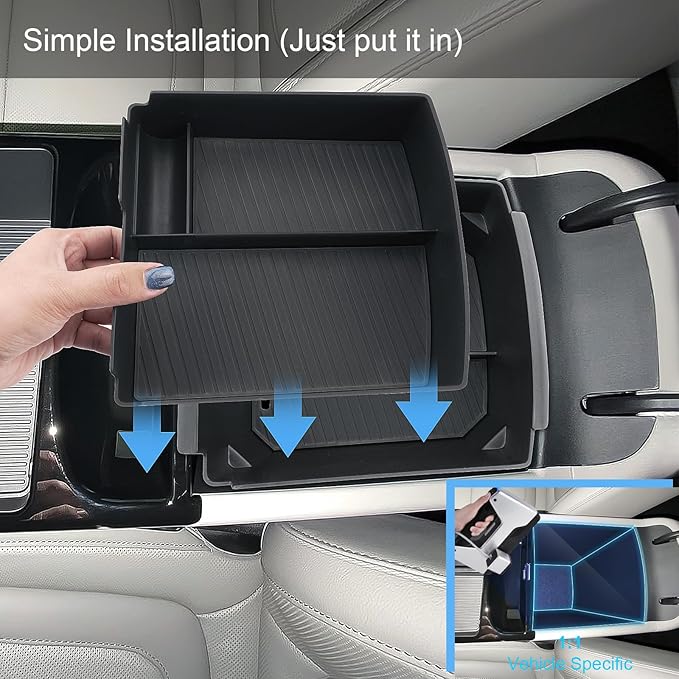 Double Layer (Only for Electronic Shift), 2025 2026 Tucson/Tucson Hybrid/Tucson PHEV Center Console Organizer, Durable ABS Plastic&Anti-Slip Console Tray Insert 2025 Tucson limited Accessories