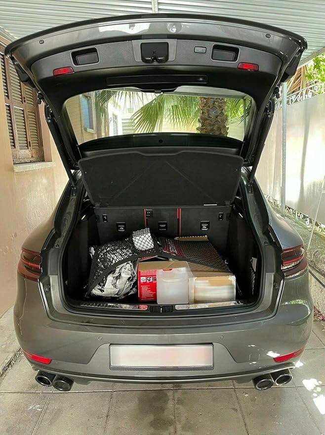 Trunk Organizer Cargo Net for Porsche Macan 2015–2026 – Floor Style Cargo Net for SUV – Premium Mesh Elastic Car Trunk Organizer Vehicle Carrier Storage – Compatible with Macan
