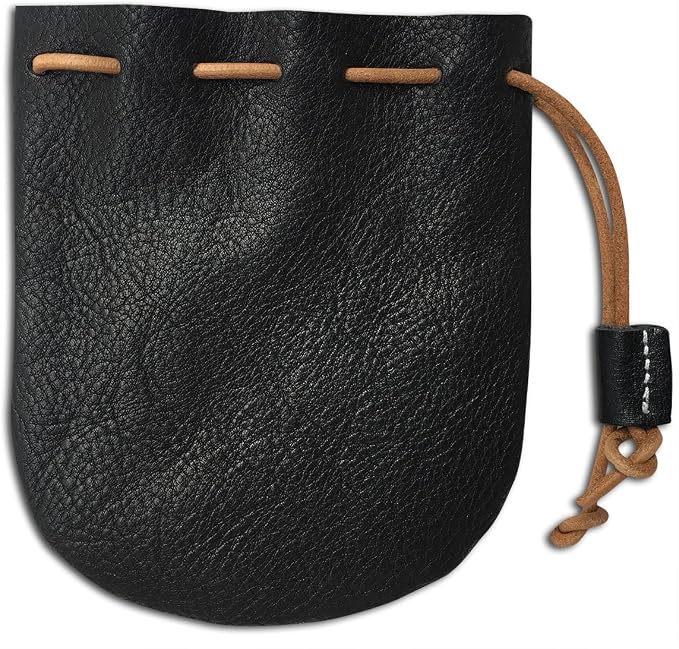 Fantastic Workmanship Genuine Leather Drawstring Coin Purse