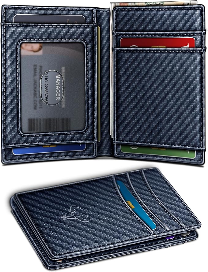 BULLIANT Slim Wallet For Men 12Cards,Magnetic Flip Build-in Money Clip Airtag Compatible-RFID Blocking