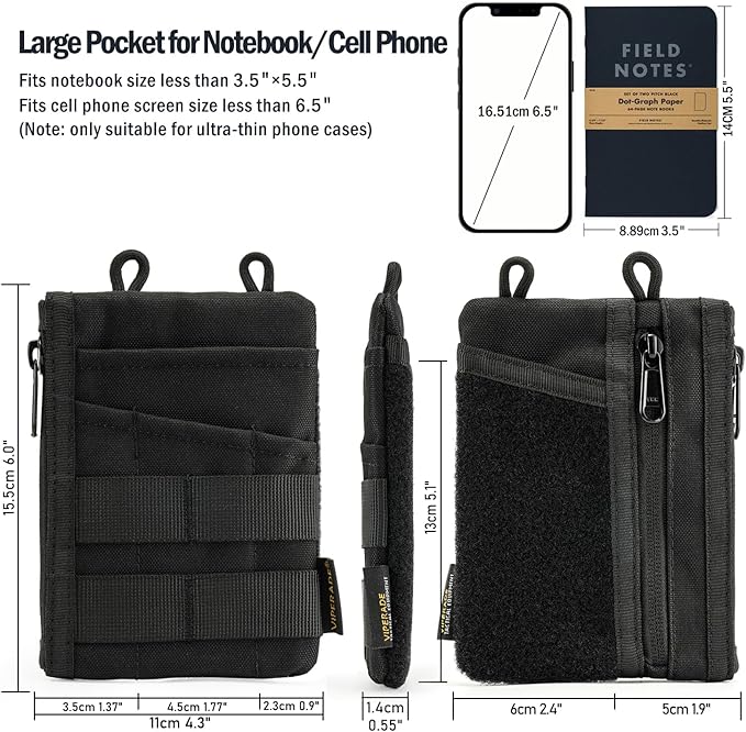 VIPERADE VE16 EDC Pouch, EDC Organizer for Men - Pocket Organizer Multitool Pouch Wallet for EDC Gears