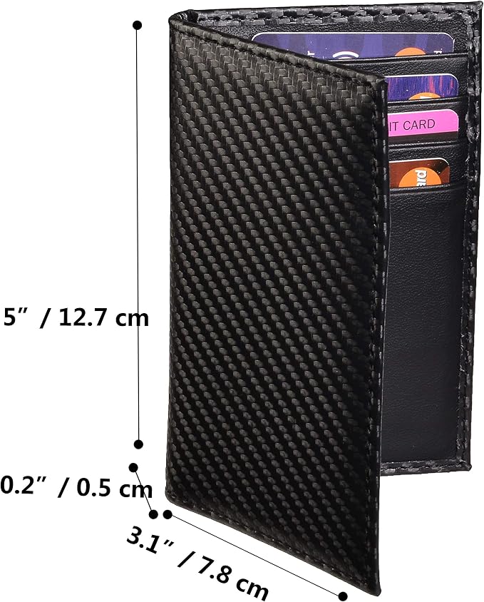 Slim Thin ID/Credit Card Holder RFID Genuine Leather Bifold Front Pocket Wallet