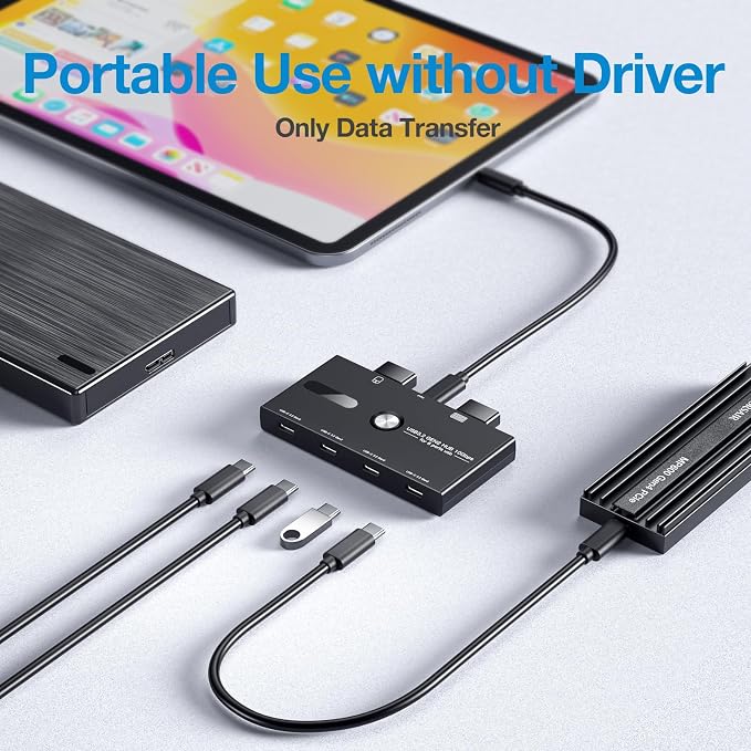 10Gbps USB C Hub, 6 Ports Type C Splitter, USB Type C to USB C/A Adapter for PC, Laptop, MacBook Pro/Air, iMac, Surface Pro, Chromebook, Etc(HUB ONLY, Not Support Charging/Monitor)