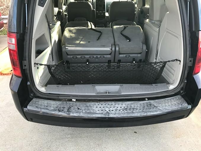 Trunk Rear Organizer Cargo Net for Chrysler Town & Country 2008–2016 – Envelope Style Cargo Net for SUV – Premium Mesh Elastic Car Trunk Organizer - Compatible with Town & Country