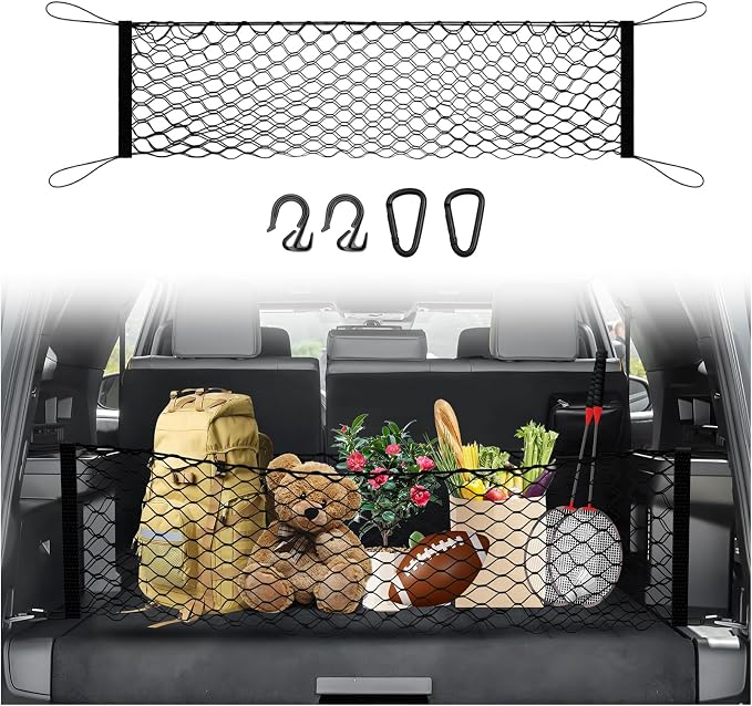 Karltys Cargo Net for Toyota 4Runner 2025-2026 Trunk Net | Envelope Style Elastic Mesh Net | Heavy Duty Metal Hooks | Toyota 4 Runner Accessories